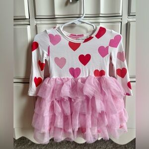 Angel Dear Hearts Twirly Long Sleeve Tutu Dress